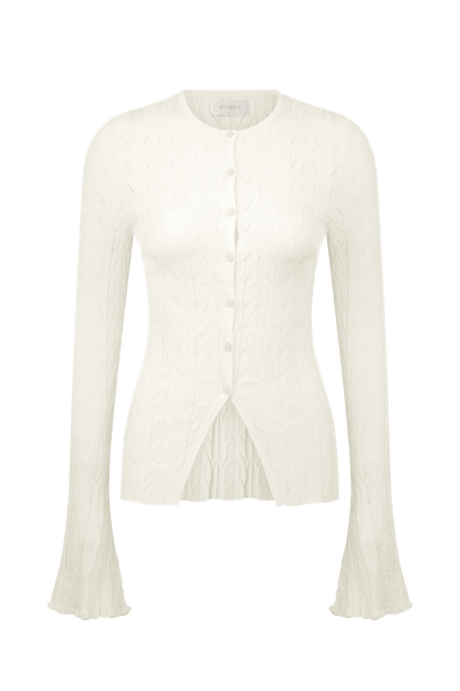 Amy Pointelle Çan Kollu Hırka - Fildişi