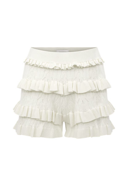 Amy Pointelle Örgü Fırfırlı Pantolon - Fildişi