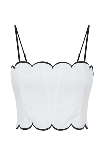 Alessio Taraklı Keten Üst - Fildişi