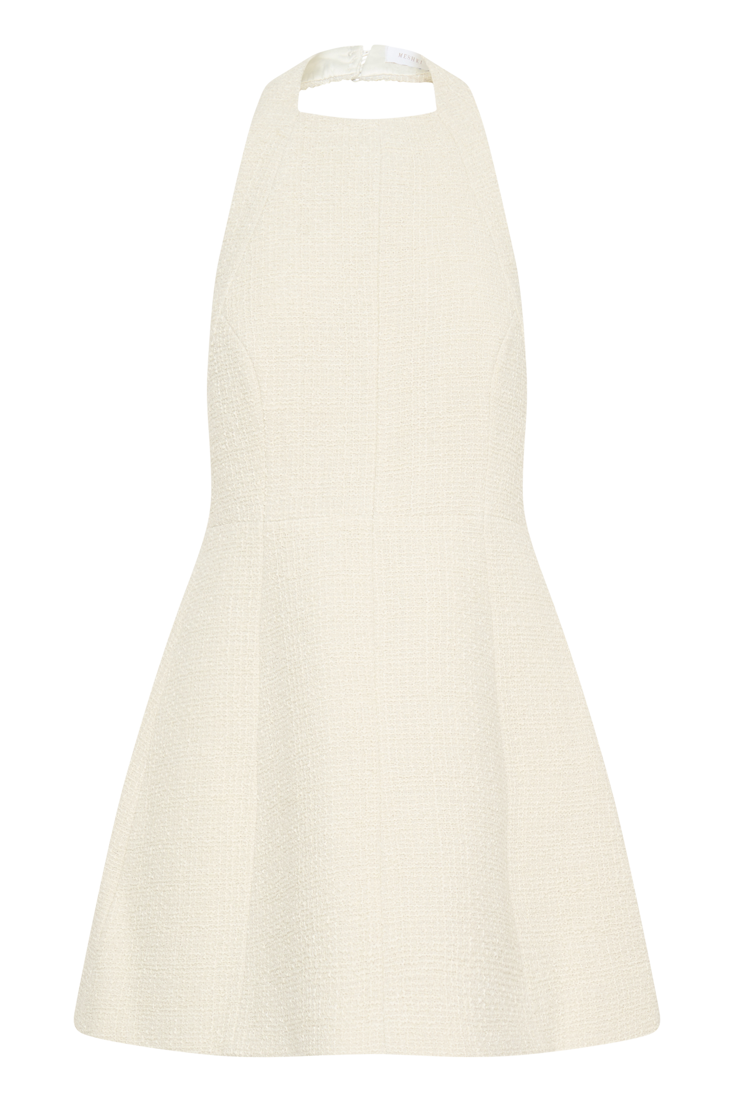 Carina Buklet Boyundan Bağlamalı Mini Elbise - Fildişi