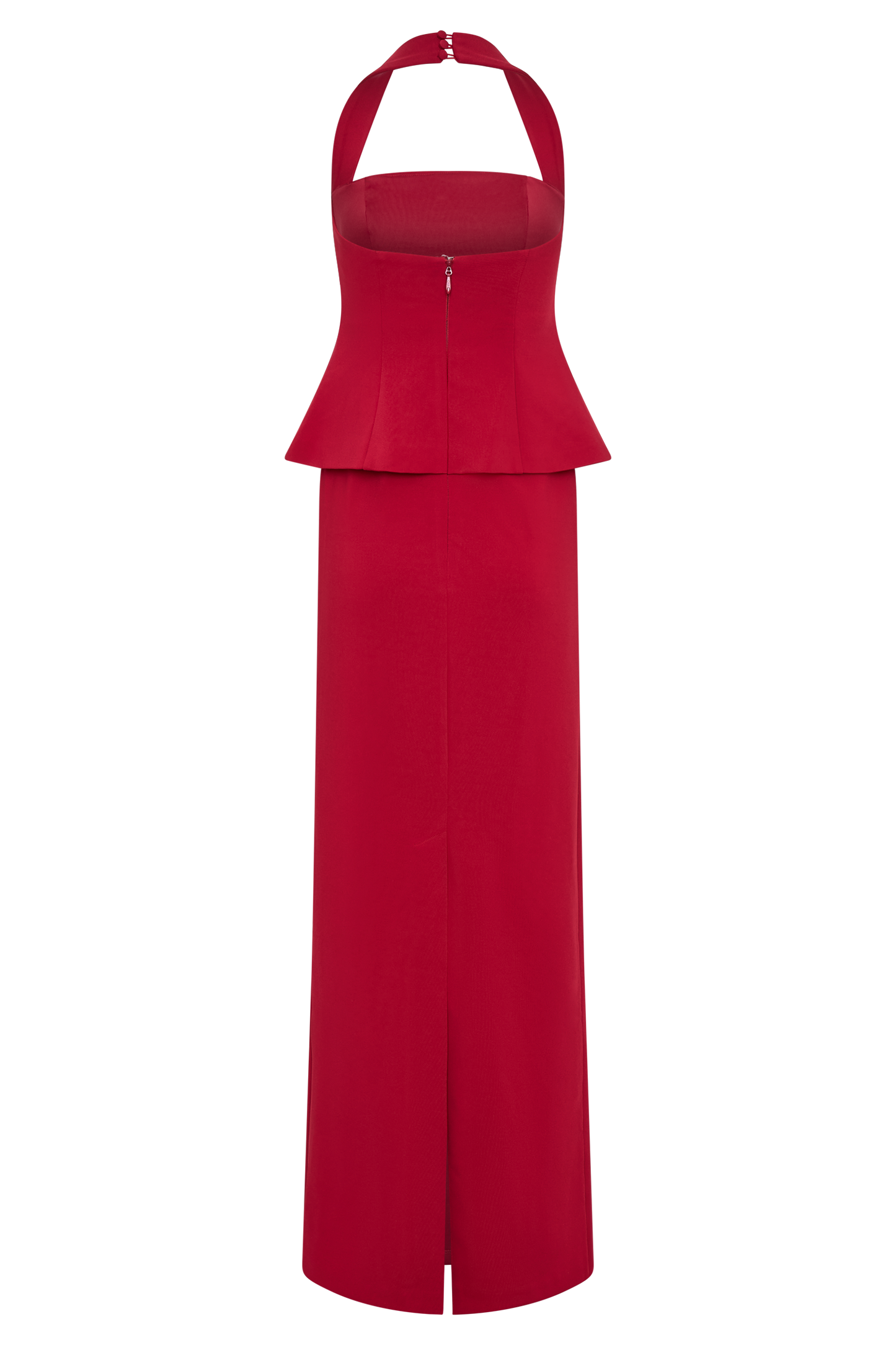 Bertie Peplum Halter Maxi Elbise - Ruby
