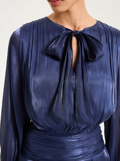 Büzgülü Bel Volanlı Mini Elbise