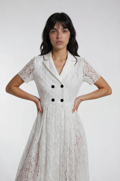 Şifon İşlemeli Uzun Elbise