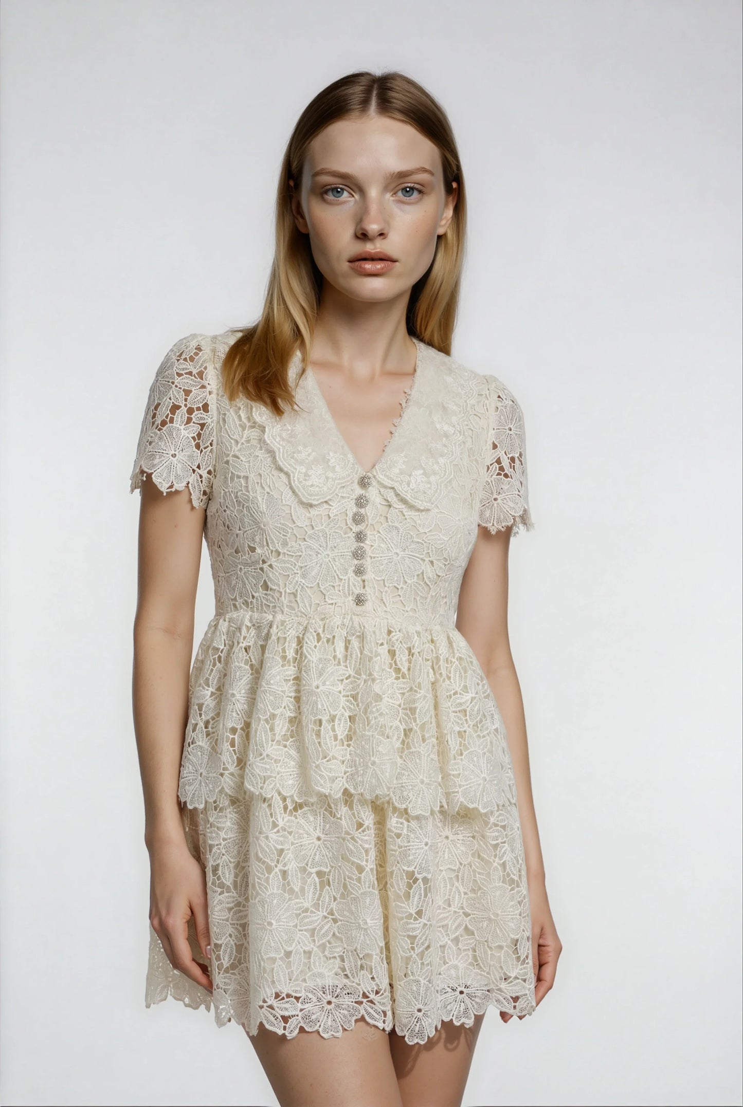 Dantel Süslemeli Midi Elbise