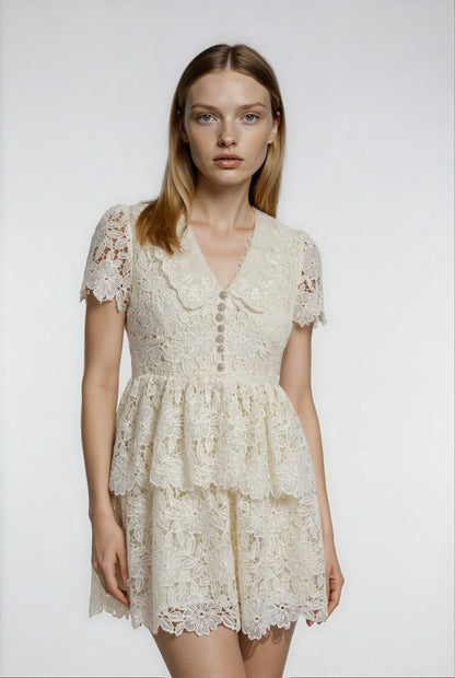 Dantel Süslemeli Midi Elbise