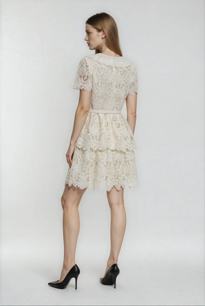 Dantel Süslemeli Midi Elbise