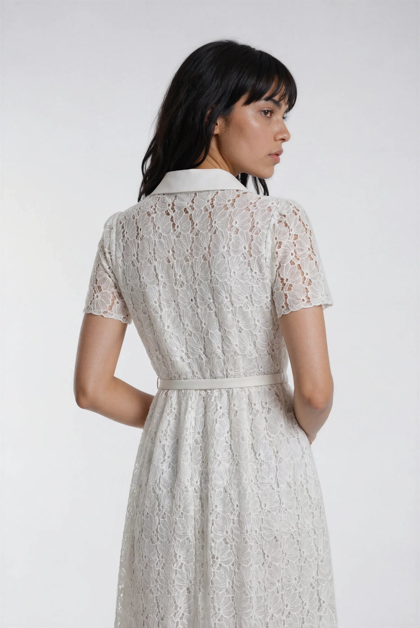 Şifon İşlemeli Uzun Elbise