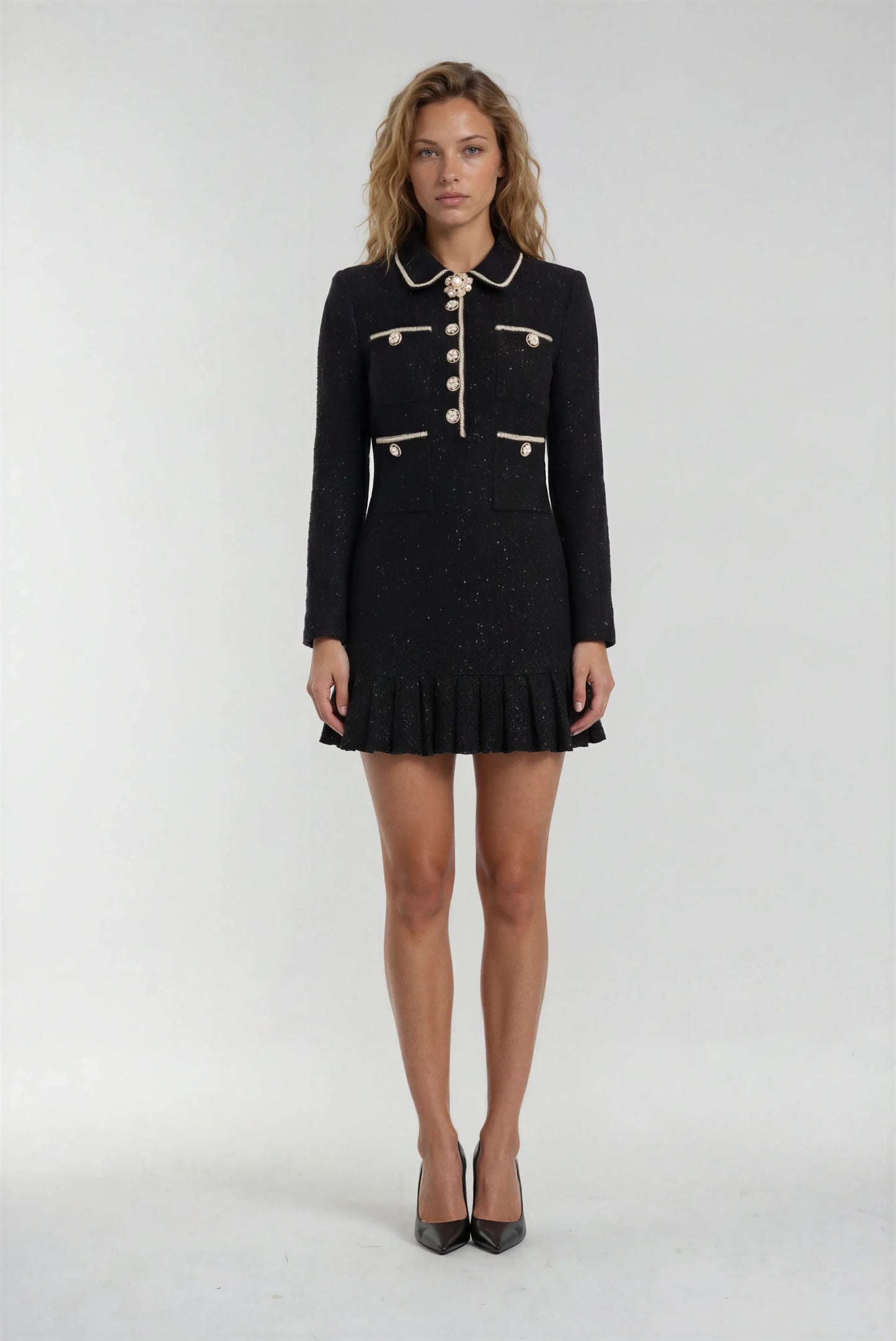 Siyah Yün Örgü Elbise