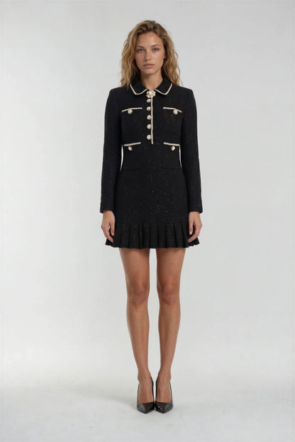 Siyah Yün Örgü Elbise