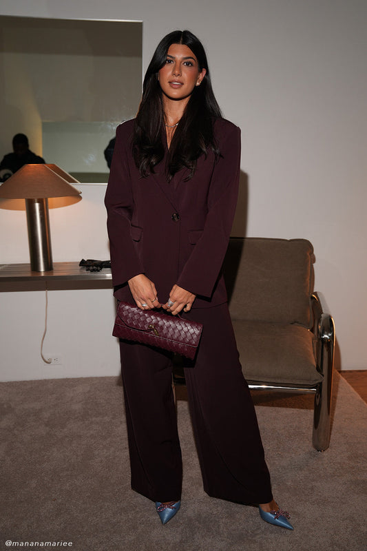 Arlo Geniş Paça Takım Elbise Pantolonu - Maun