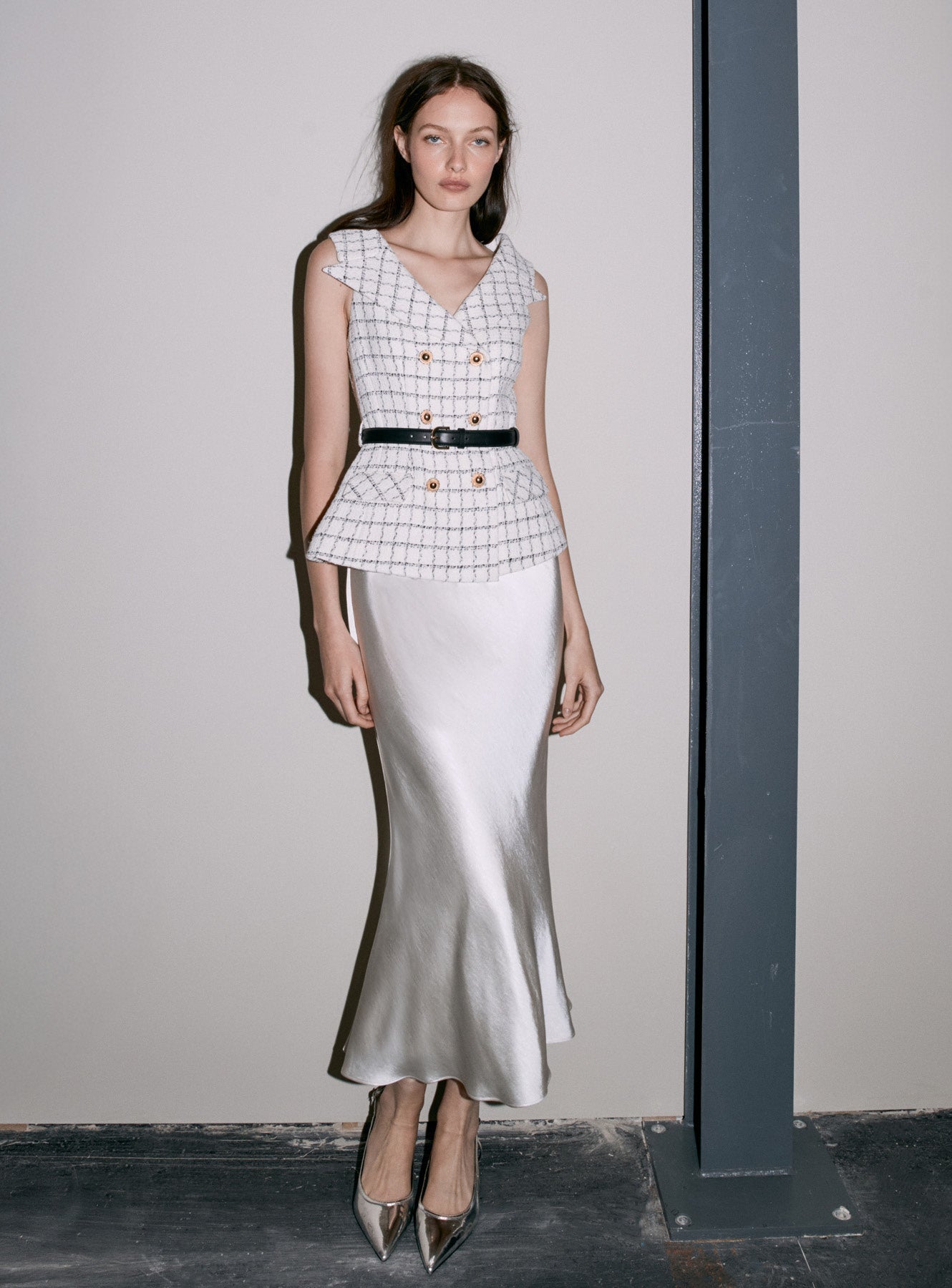 Kareli Bukle Midi Elbise