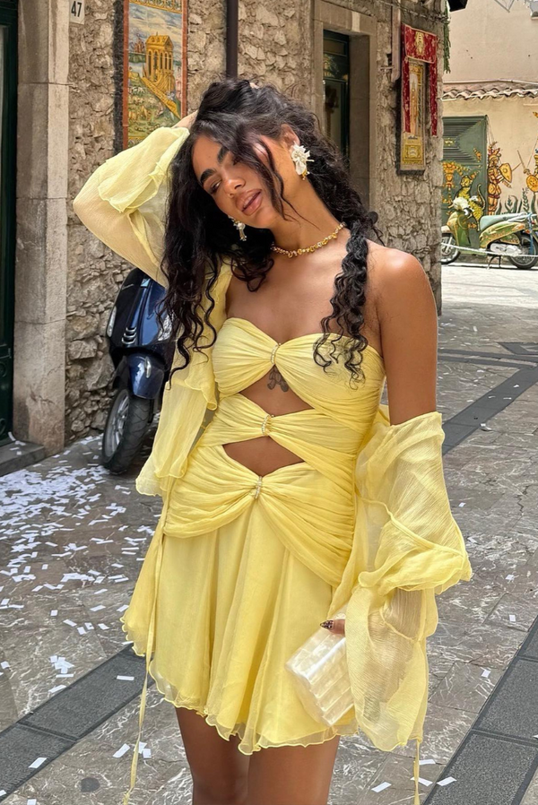 Priya | Altın Mini Elbise