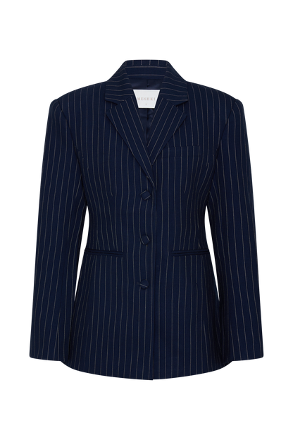 Bellamy Cinched Blazer - Lacivert Çizgili