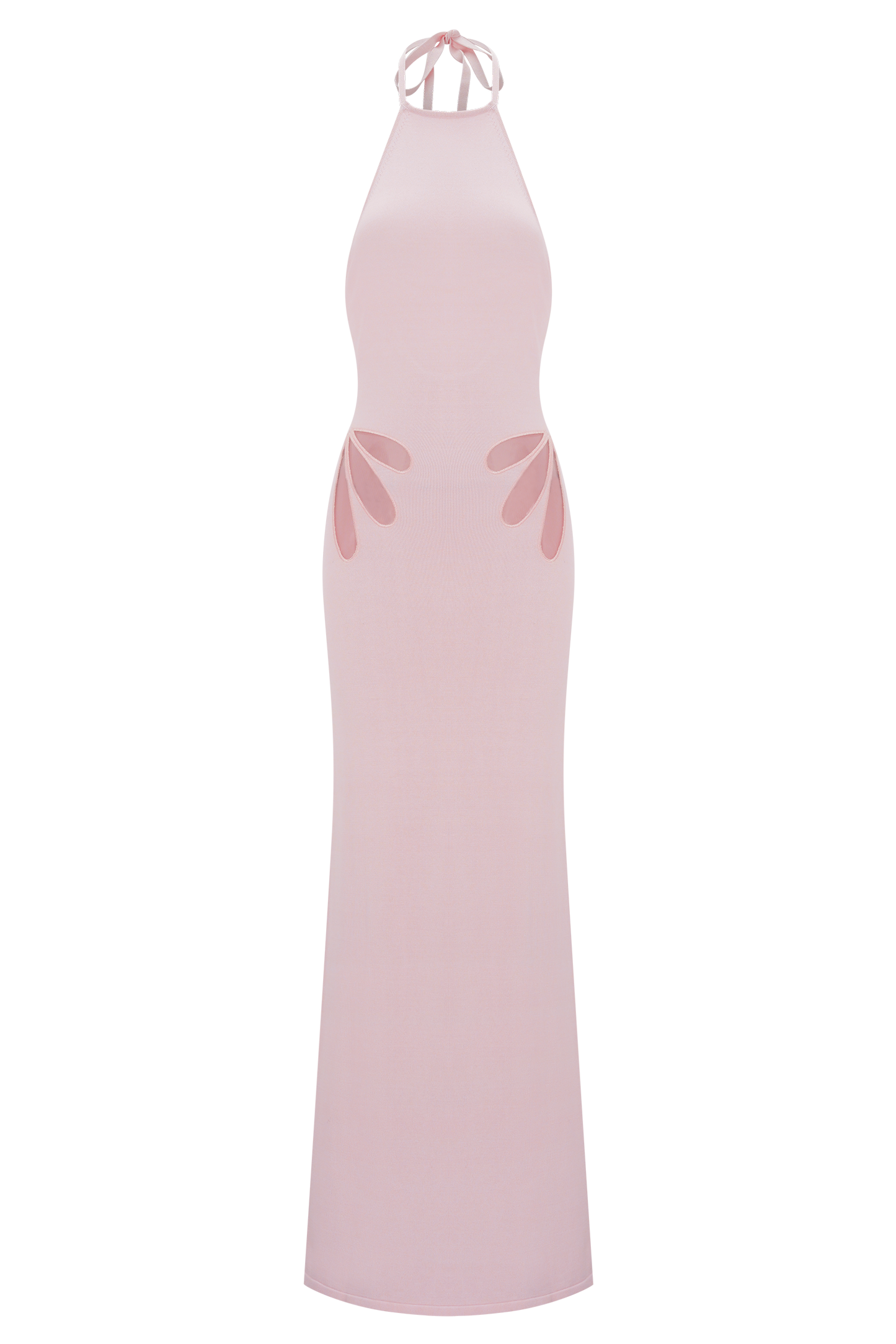 Brock Örgü Askılı Uzun Elbise - Bebek Pembesi