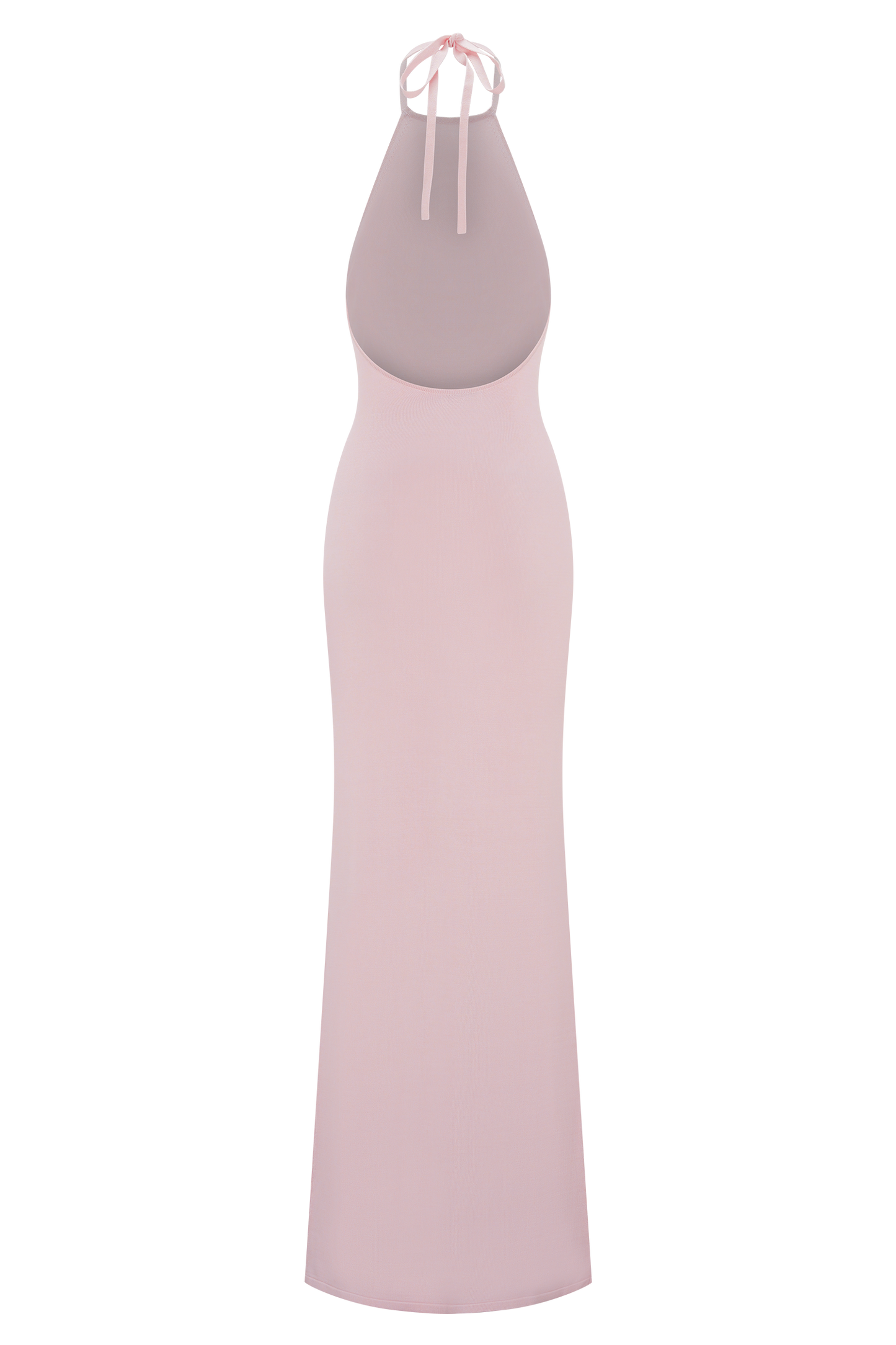 Brock Örgü Askılı Uzun Elbise - Bebek Pembesi