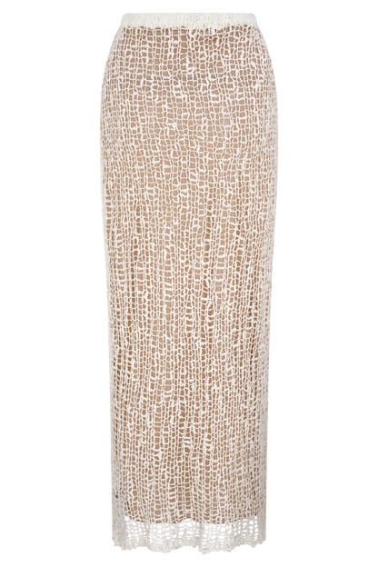 Cordelia Örgü Uzun Etek - Fildişi