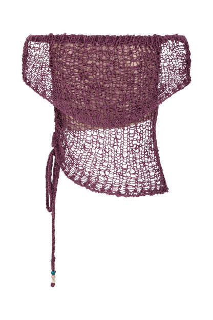 Cordelia Omuz Açık Örgü Üst - Leylak