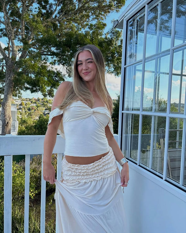 Paula | Fırfırlı Üst Ve Uzun Etek Boho Takımı