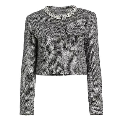 Gri Tüvit Kısa Ceket