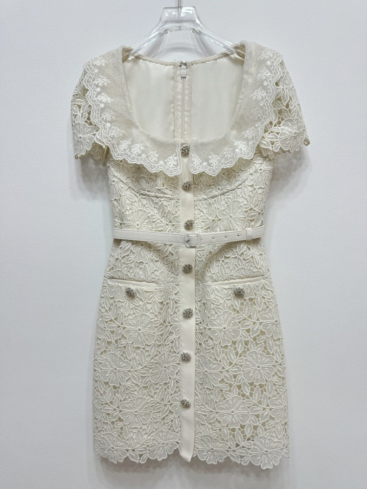 Dantel Süslemeli Mini Elbise