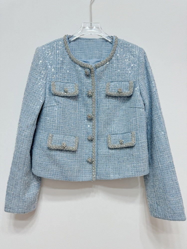 Sis Mavisi Payetli Ceket