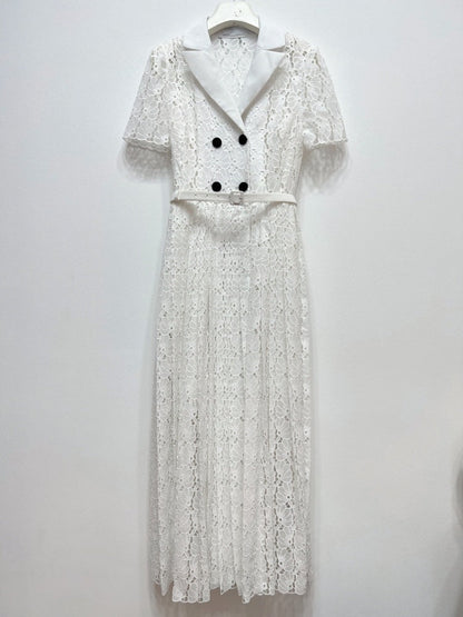 Şifon İşlemeli Uzun Elbise