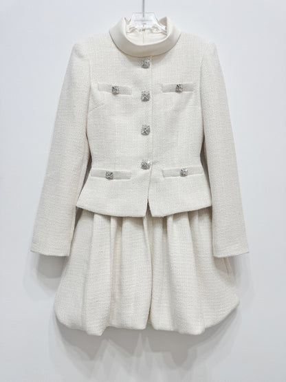 Kırık Beyaz Tüvit Elbise