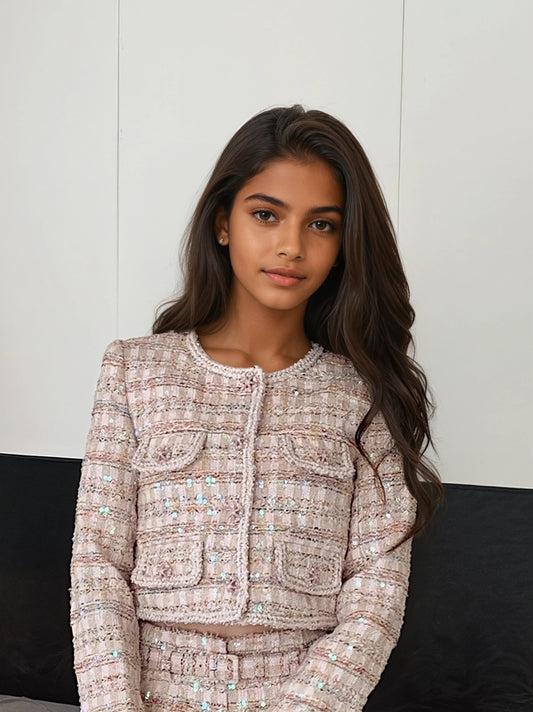 Pembe-Kayısı Tüvit Ceket