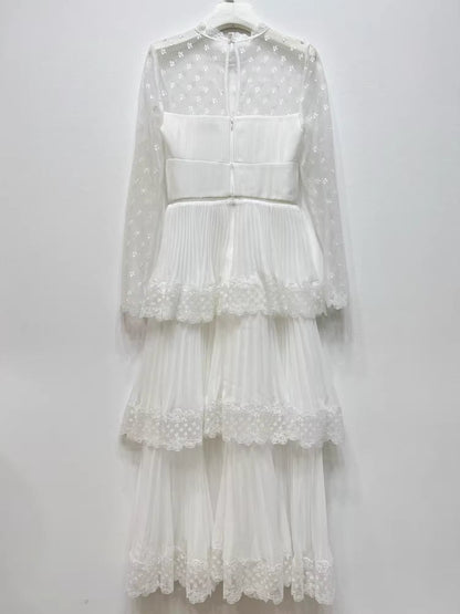 Dantel Süslemeli Şifon Elbise