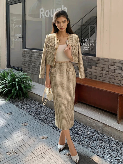 Altın Payetli Tüvit Ceket