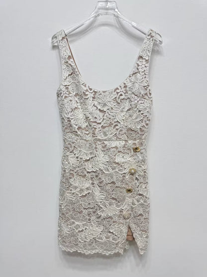 Dantel Süslemeli Mini Elbise