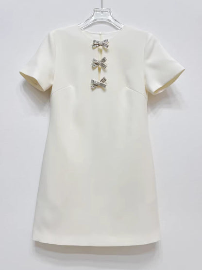 Polyester Krem Rengi Midi Elbise