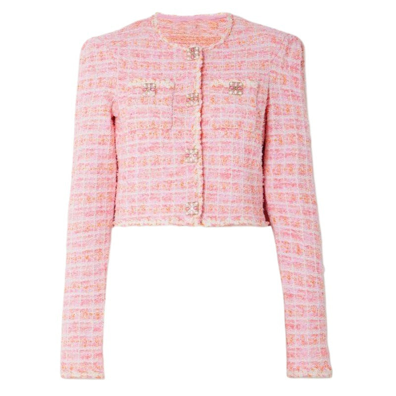 Pembe Yün Örgü Hırka