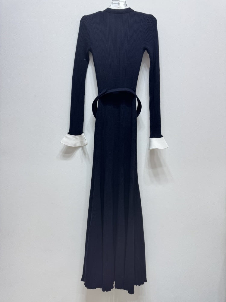 Lacivert Streç Örgü Elbise