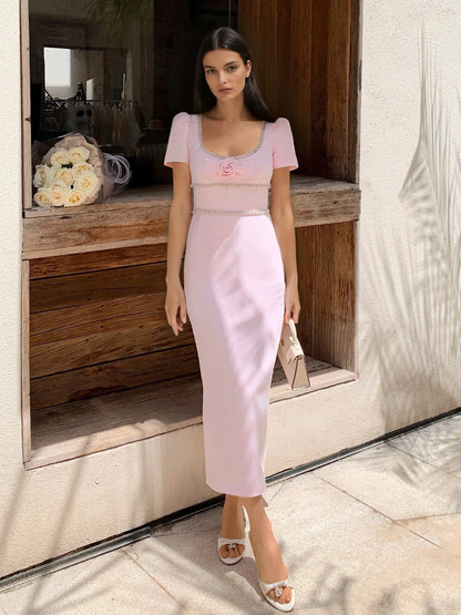 Pembe Polyester Elbise