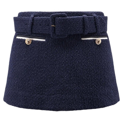 Koyu Mavi Tüvit Etek