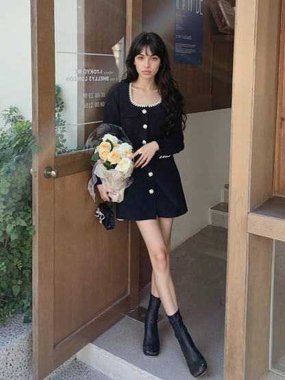 Astarlı Siyah Elbise