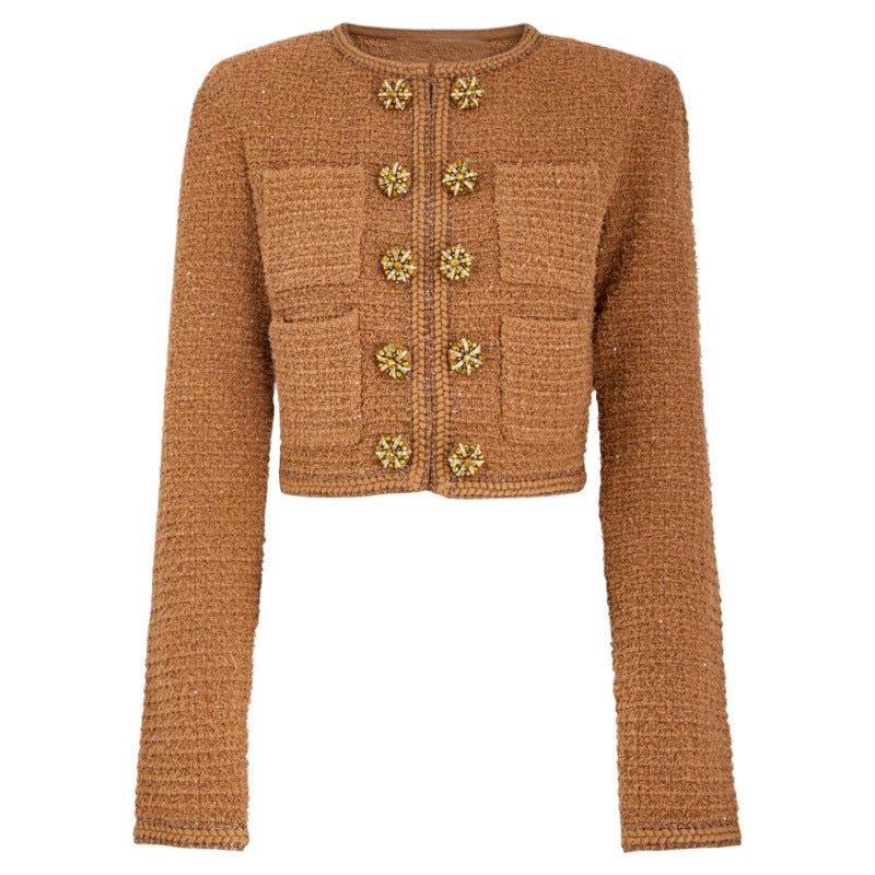 Kahverengi & Siyah Örgü Hırka