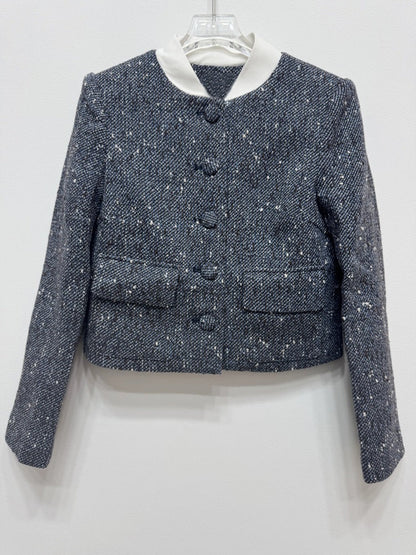 Koyu Mavi Yünlü Ceket