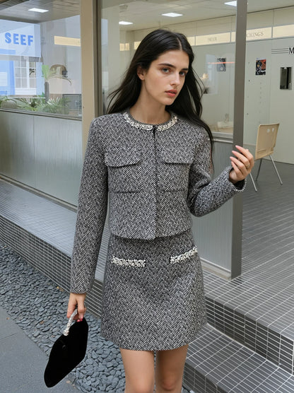 Gri Tüvit Kısa Ceket