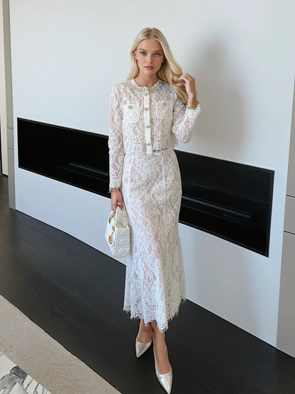 Beyaz Kirpik Dantel Etek