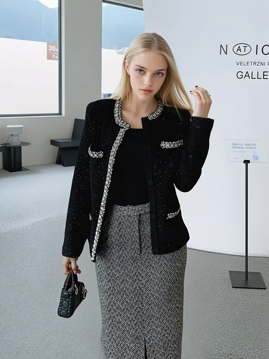 Siyah & Gri Yün Ceket