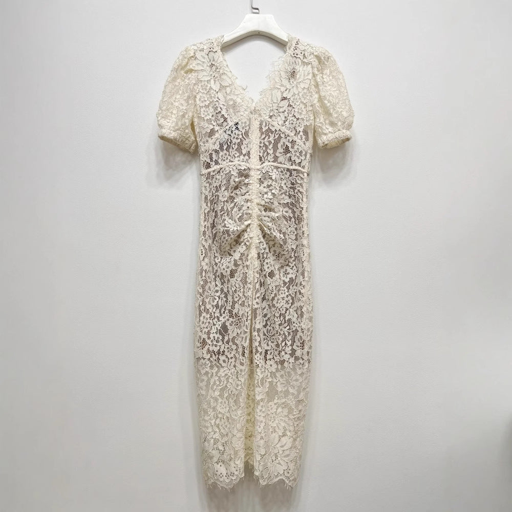 Fildişi Dantel Elbise