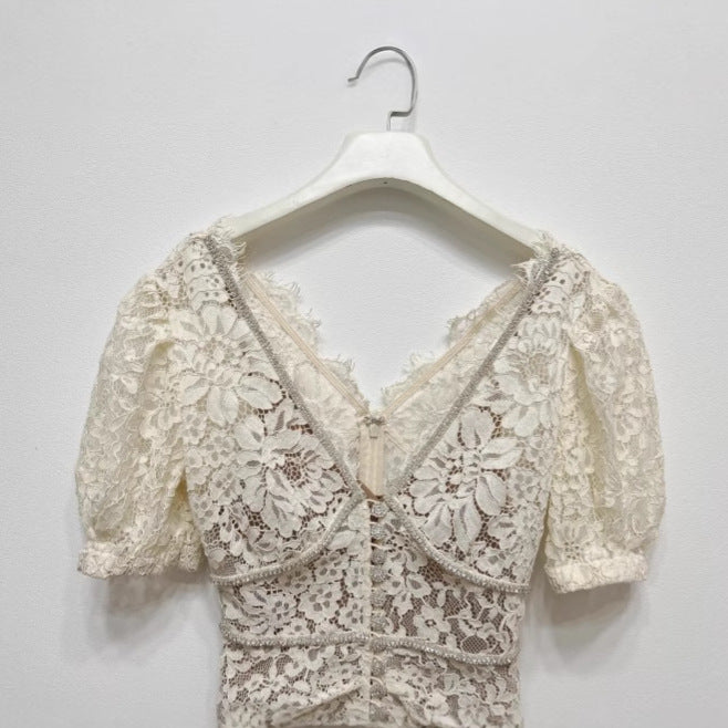 Fildişi Dantel Elbise