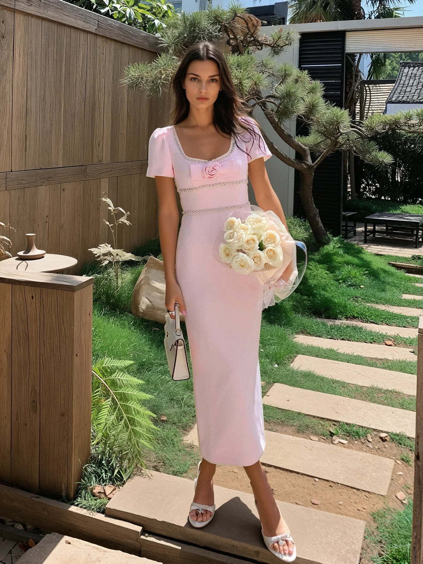 Pembe Polyester Elbise