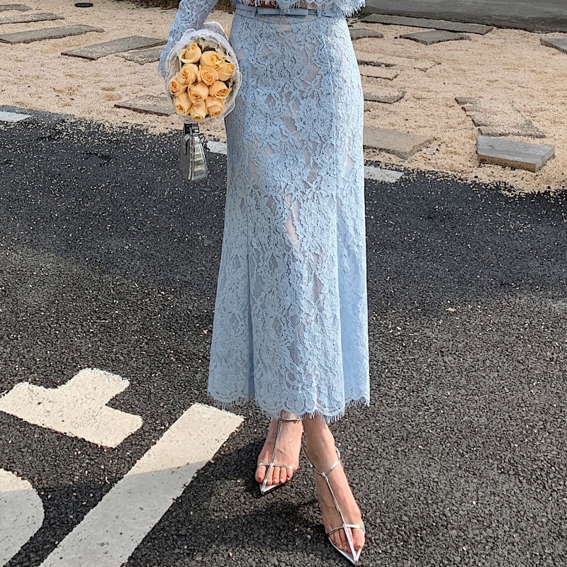 Beyaz Kirpik Dantel Etek