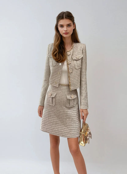 Altın Rengi Mini Etek