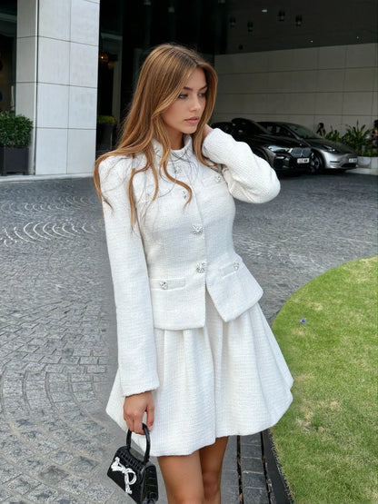 Kırık Beyaz Tüvit Elbise