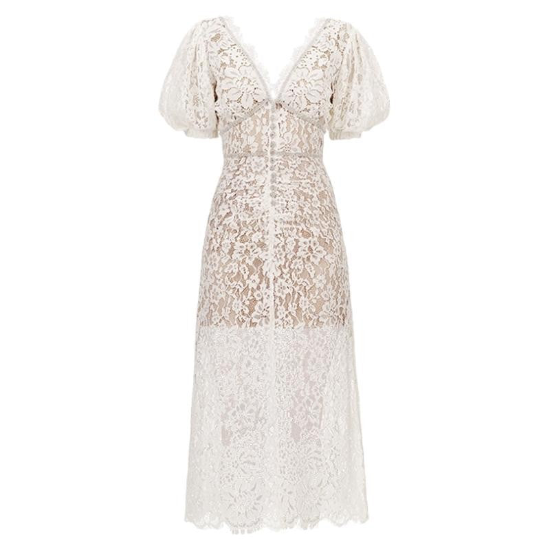 Fildişi Dantel Elbise