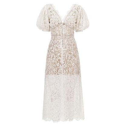 Fildişi Dantel Elbise